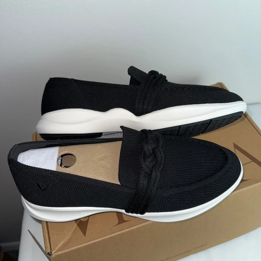 VIVAIA Loafers Knit Shoes Black Water Repellent Walker Pro Size US 8 EU 39‎